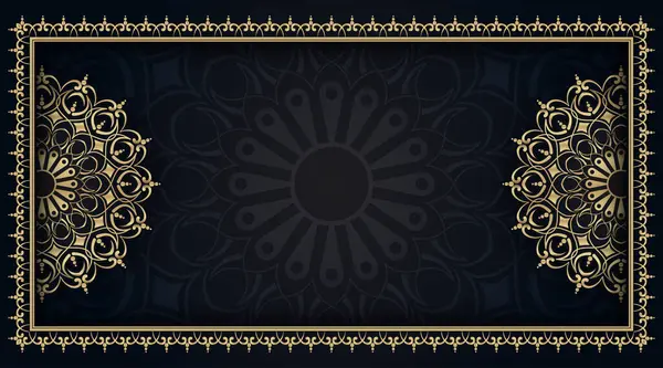 Altın mandala süslemeli klasik çerçeve