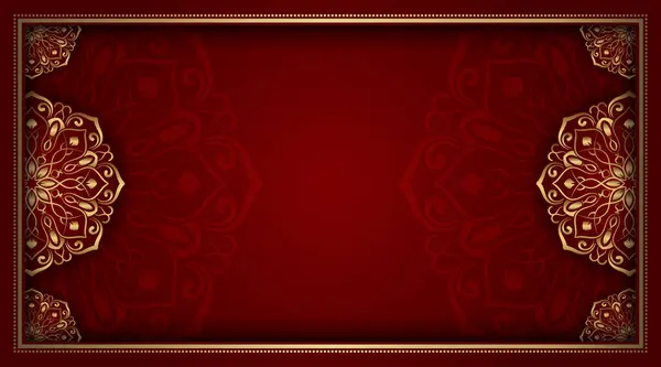 Altın mandala süslemeli klasik çerçeve