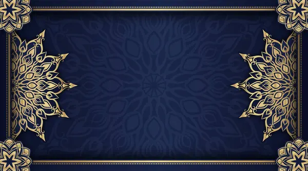 Altın mandala süslemeli klasik çerçeve