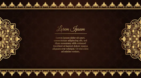 Altın mandala ile lüks kahverengi arka plan