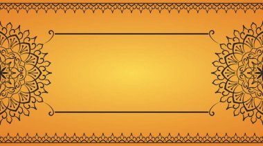 Süslü mandala ile sarı arkaplan