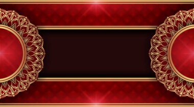 Kırmızı arkaplan ve altın mandala süsü