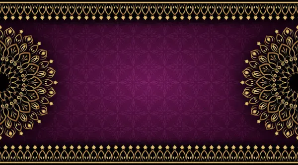 Altın süslemeli mandala ile basit mor arkaplan