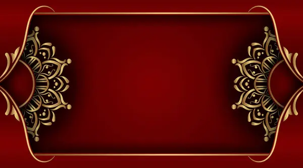 Kırmızı arkaplan ve altın mandala süsü