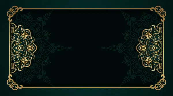 Altın mandala ile yeşil arkaplan