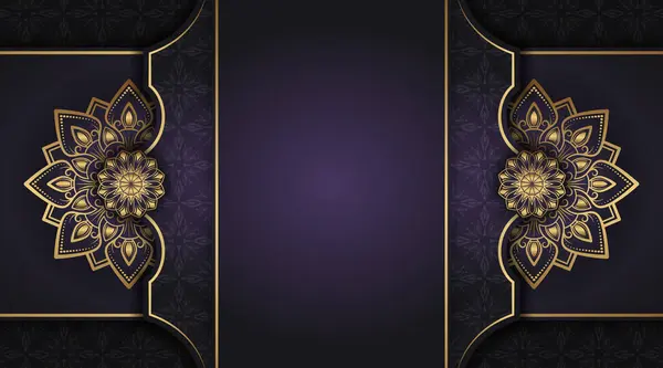 Altın mandala süslemeli lüks bir arka plan.