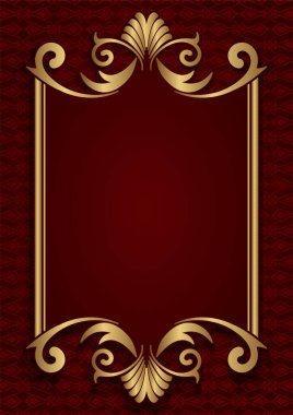 Klasik çerçeve altın çiçek süsü