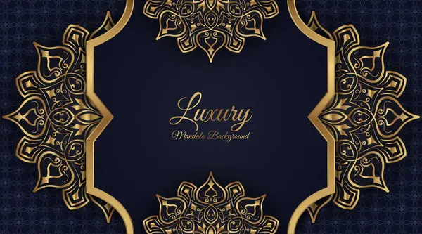 Altın mandala süslemeli lüks bir arka plan.