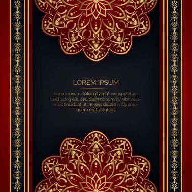lüks kırmızı ve siyah arkaplan ve altın süslemeleri