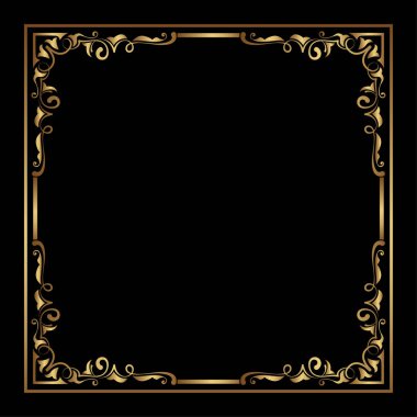 Klasik çerçeve altın çiçek süsü