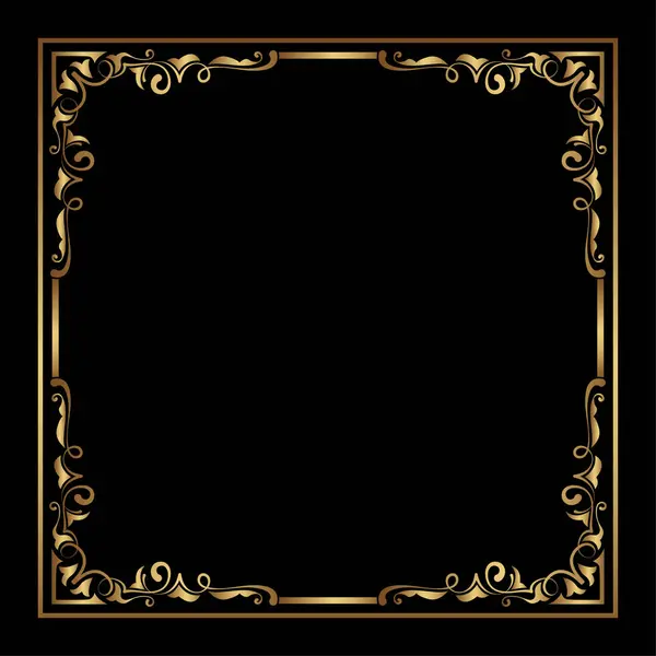 Klasik çerçeve altın çiçek süsü