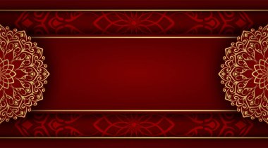 Altın mandala süslemeli lüks bir arka plan.