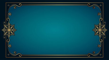 Mandala süsü olan güzel altın çiçekli bir çerçeve.