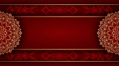 Altın mandala süslemeli lüks bir arka plan.