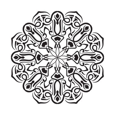 siyah ve beyaz mandala süsü yuvarlak dantel süsleme