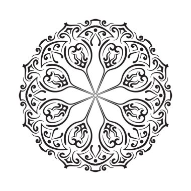 siyah ve beyaz mandala süsü yuvarlak dantel süsleme