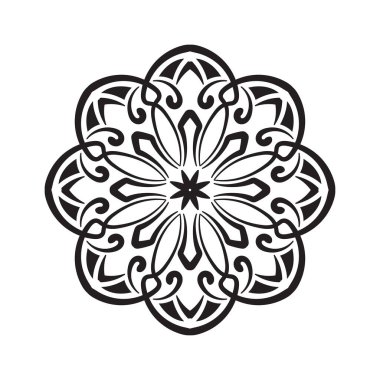 siyah ve beyaz mandala süsü yuvarlak dantel süsleme