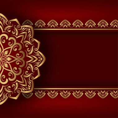 Altın mandala süslemeleri ile kırmızı arkaplan