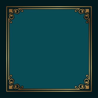 Klasik çerçeve altın çiçek süsü