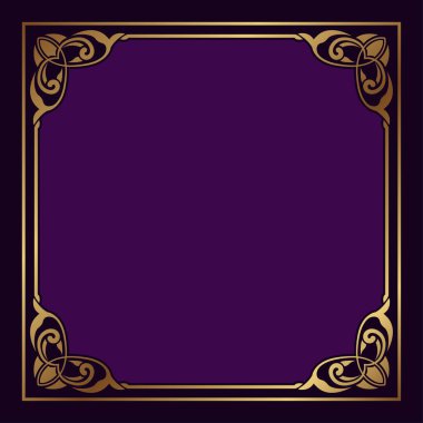 Klasik çerçeve altın çiçek süsü