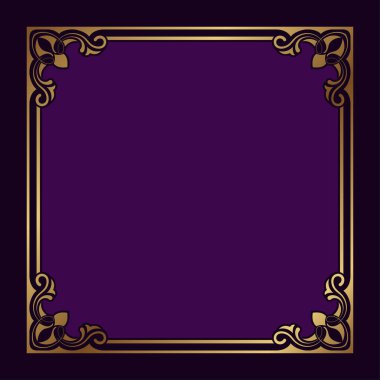 Klasik çerçeve altın çiçek süsü