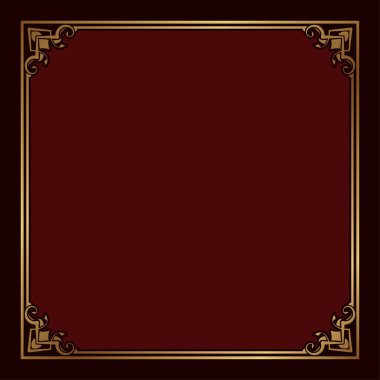 Klasik çerçeve altın çiçek süsü