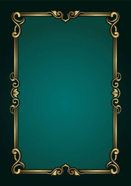 Klasik altın çerçeve, vektör tasarımı