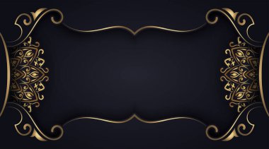 Süslü mandala ile lüks siyah arkaplan