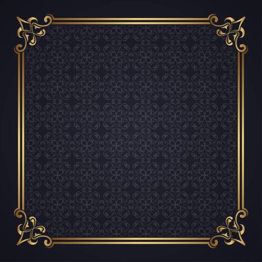 Klasik çerçeve altın çiçek süsü