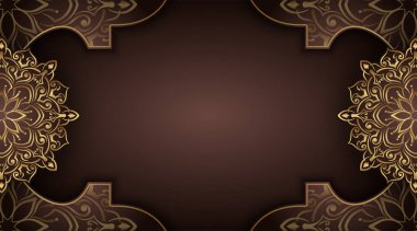 Altın mandala süslemeli lüks bir arka plan.