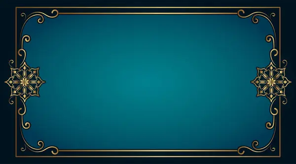 Mandala süsü olan güzel altın çiçekli bir çerçeve.
