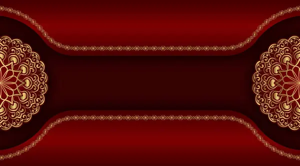 Premium Kırmızı ve Altın Dekoratif Desen