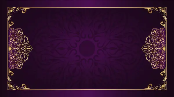 Altın mandala süslemeli çiçek çerçevesi