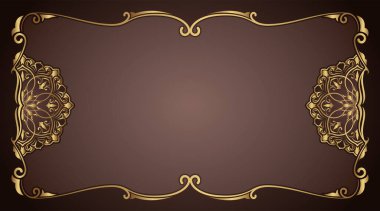 Altın mandala süslemeli klasik çerçeve