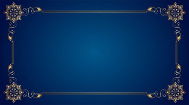 Mandala süslemeli çiçekli altın çerçeve