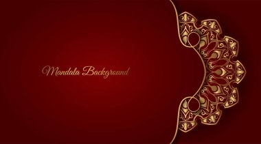 Altın mandala süslemeli lüks bir arka plan.