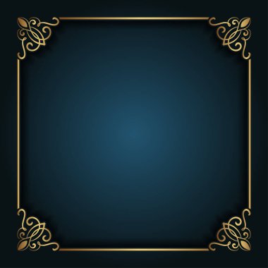 Klasik çerçeve altın çiçek süsü