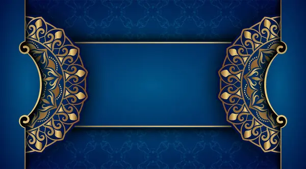 Lüks mavi arka plan, altın mandala