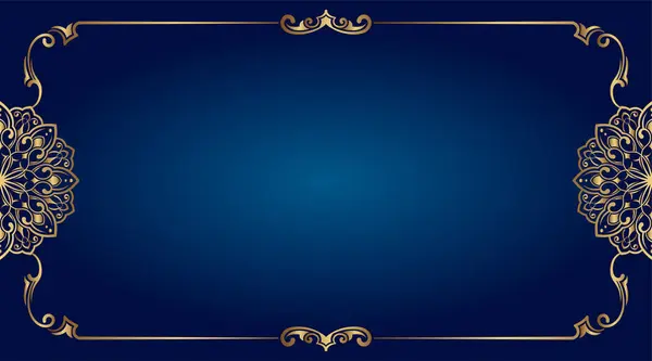 Altın mandala süslemeli çiçek çerçevesi