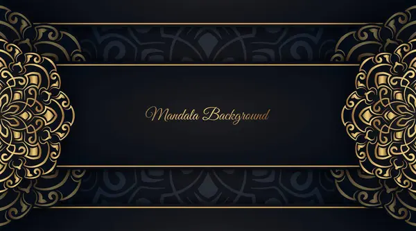 Altın mandala süsü ile siyah arkaplan
