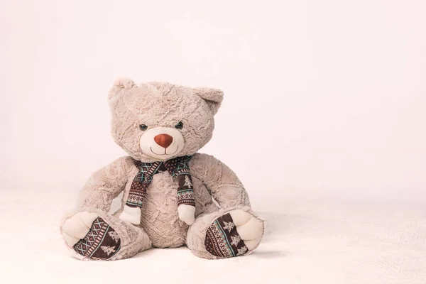 Teddybär Sitzt Auf Einem Stuhl — Stockfoto
