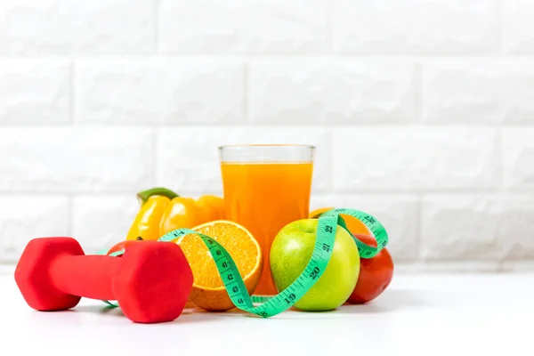 Dieta Frutas Vegetais Frescos Saudáveis Para Corpo Desintoxicação Ajuste Fino — Fotografia de Stock