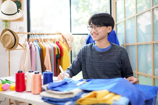 Trainee Asian Teenage Man Fashion Designer Vocation Education Work Designer Royalty Free Stock Images