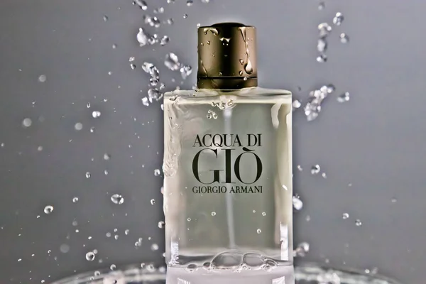 Acqua Gio Giorgio Armani Perfume Bottle Water Splash Royalty Free Stock Images