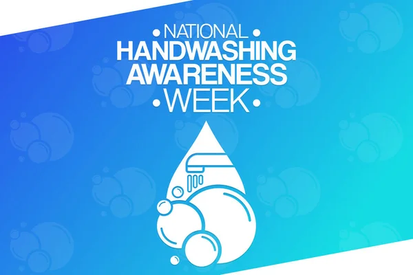 Semana Nacional Conscientização Sobre Lavagem Mãos Ilustração Vetorial Cartaz Férias Gráficos De Vetores