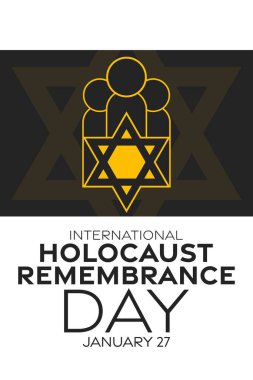 Uluslararası Soykırım Anma Günü. 27 Ocak. Vektör çizimi. Tatil posteri