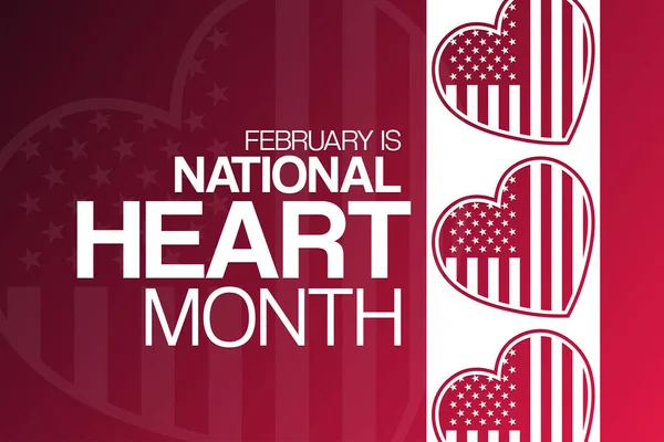 February National Heart Month Vector Illustration Holiday Poster Illustration De Stock