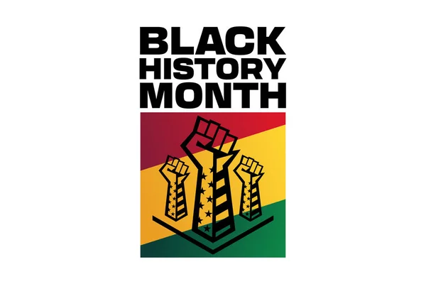February Black History Month Vector Illustration Holiday Poster Ilustrações De Stock Royalty-Free