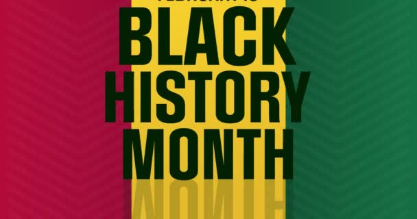 February Black History Month Footage Motion Design Holiday Animation Loop — Stock video