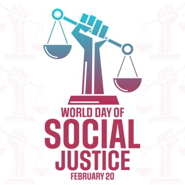 World Day of Social Justice. February 20. Vector illustration. Holiday poster